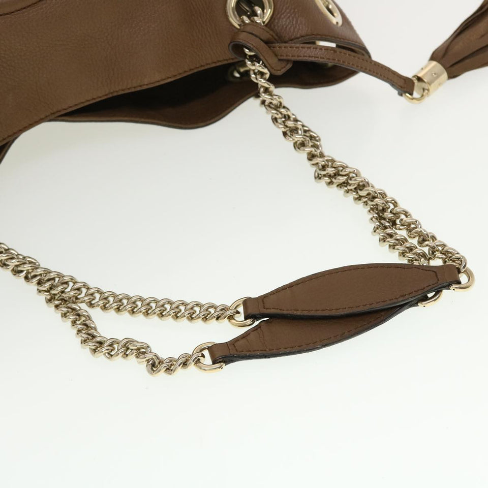 Gucci Chain Soho Shoulder Bag Leather Brown 308982 41958