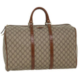 Gucci GG Canvas Boston Bag PVC Leather Beige 206501 42086