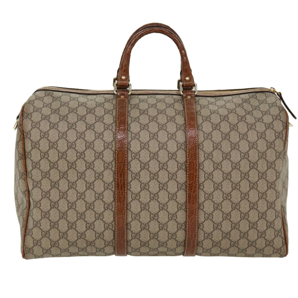 Gucci GG Canvas Boston Bag PVC Leather Beige 206501 42086