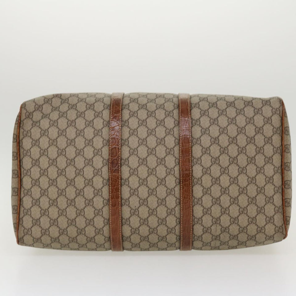 Gucci GG Canvas Boston Bag PVC Leather Beige 206501 42086