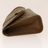 Gucci GG Canvas Web Sherry Line Clutch Bag PVC Leather Beige Green 42088