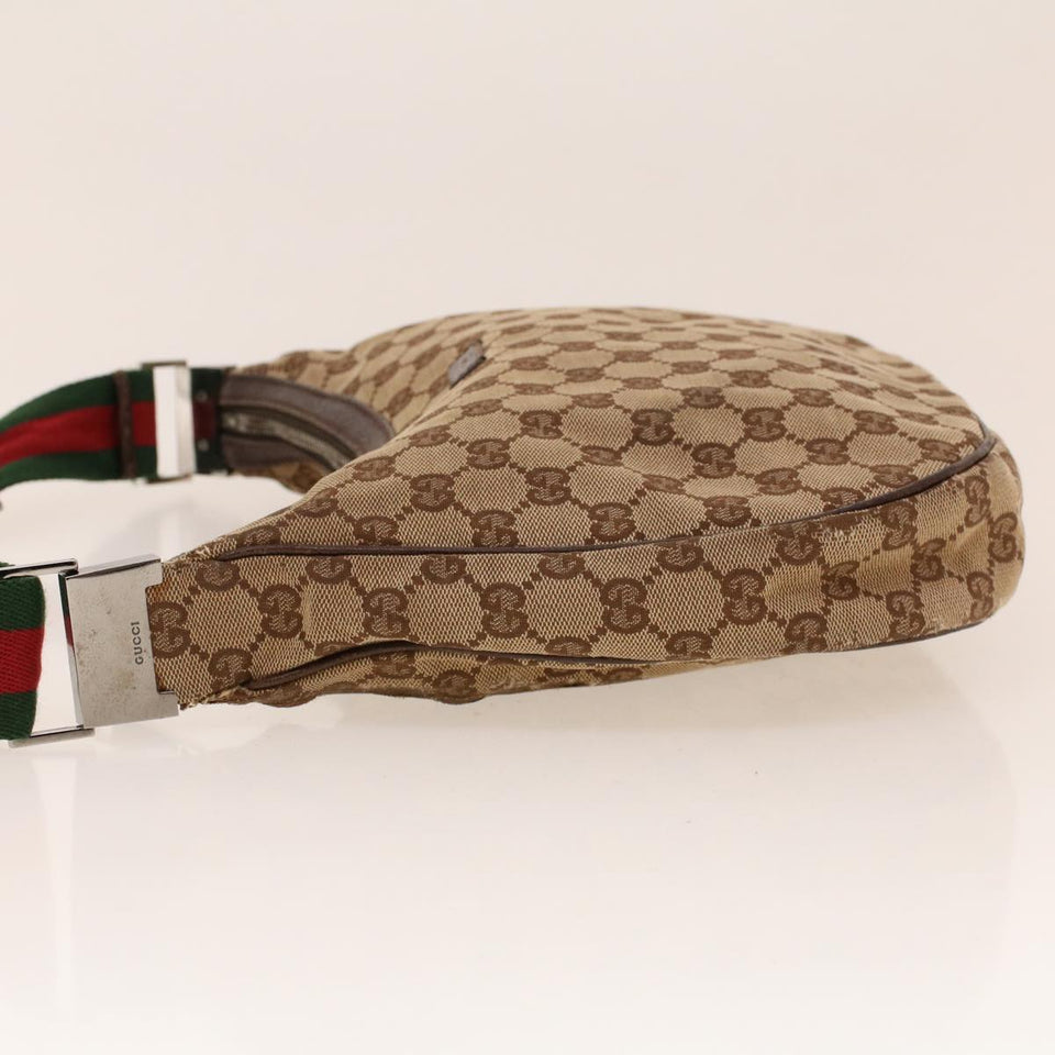 Gucci GG Canvas Web Sherry Line Shoulder Bag Beige Red Green 122790 42089