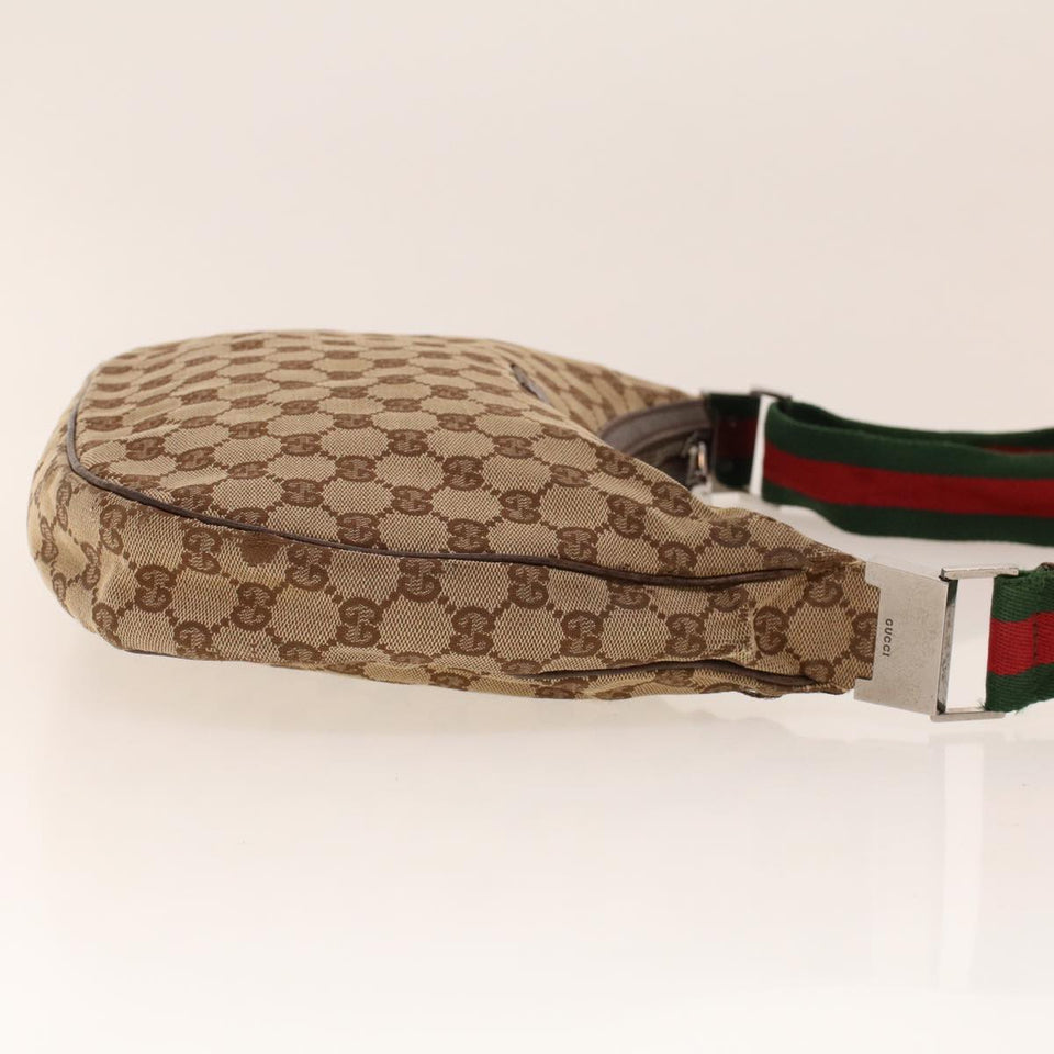 Gucci GG Canvas Web Sherry Line Shoulder Bag Beige Red Green 122790 42089