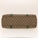 Gucci GG Canvas Tote Bag PVC Leather Beige Green 42102