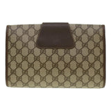 Gucci GG Canvas Web Sherry Line Clutch Bag PVC Leather Beige Red 42430