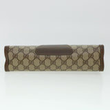 Gucci GG Canvas Web Sherry Line Clutch Bag PVC Leather Beige Red 42431