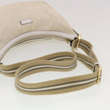 Gucci GG Canvas Sherry Line Shoulder Bag White Green 181092 42713
