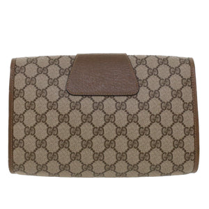 Gucci GG Canvas Web Sherry Line Clutch Bag PVC Leather Beige Red Green 42716