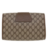 Gucci GG Canvas Web Sherry Line Clutch Bag PVC Leather Beige Red Green 42716