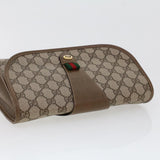 Gucci GG Canvas Web Sherry Line Clutch Bag PVC Leather Beige Red Green 42716