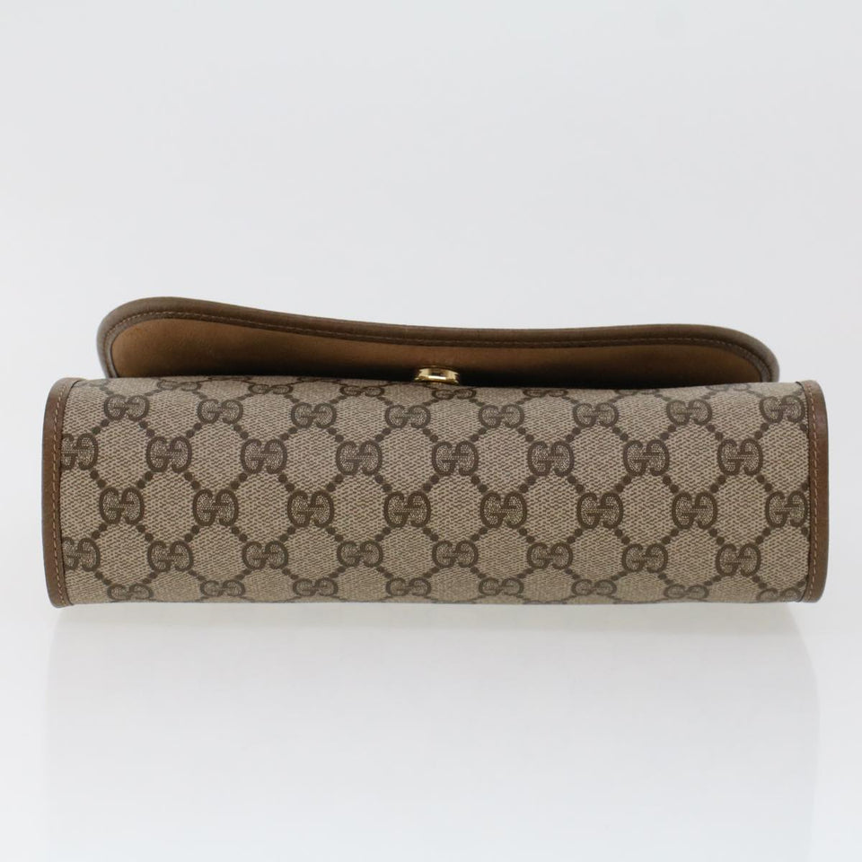 Gucci GG Canvas Web Sherry Line Clutch Bag PVC Leather Beige Red Green 42716