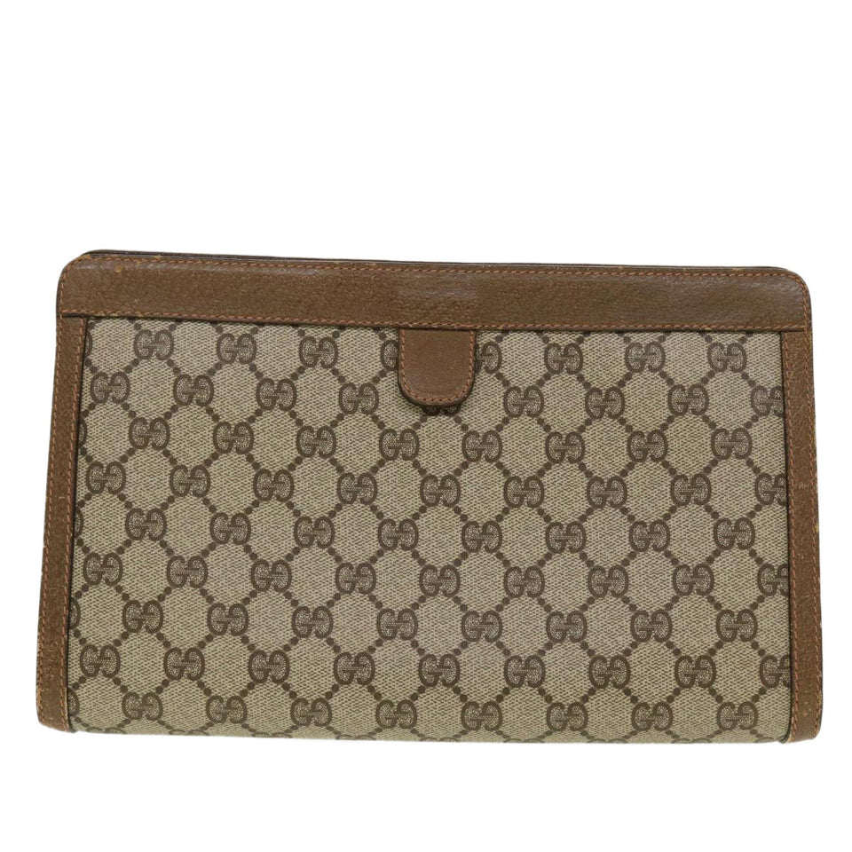 Gucci GG Canvas Web Sherry Line Clutch Bag Beige Red Green 8901033 42746
