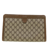 Gucci GG Canvas Web Sherry Line Clutch Bag Beige Red Green 8901033 42746