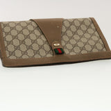 Gucci GG Canvas Web Sherry Line Clutch Bag Beige Red Green 8901033 42746