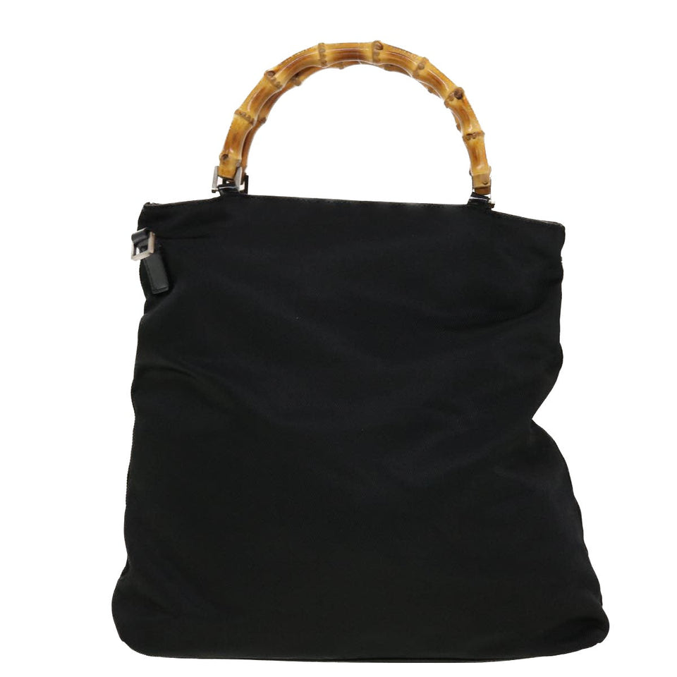 Gucci Bamboo Hand Bag Nylon 2way Black 002.2122.0506 42767