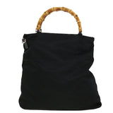 Gucci Bamboo Hand Bag Nylon 2way Black 002.2122.0506 42767