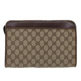 Gucci GG Canvas Clutch Bag PVC Leather Beige 97.01.037 42879