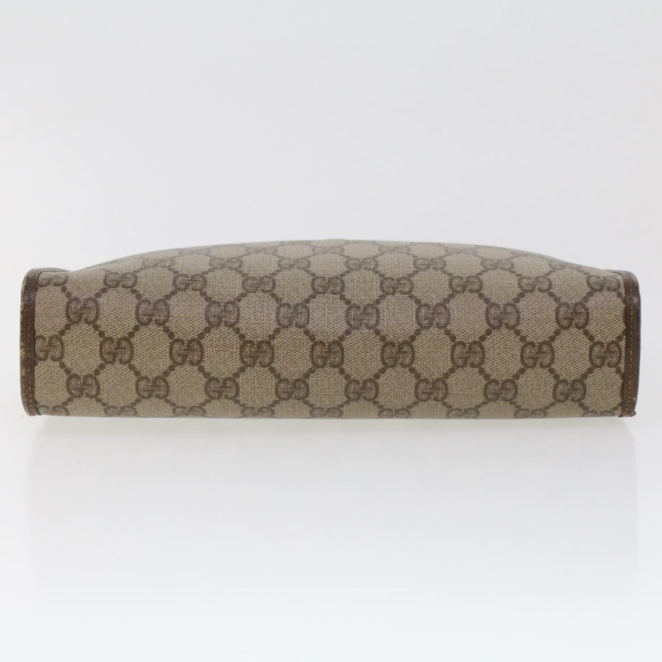 Gucci GG Canvas Clutch Bag PVC Leather Beige 97.01.037 42879