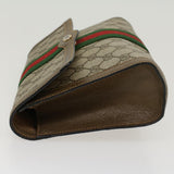 Gucci GG Canvas Web Sherry Line Clutch Bag PVC Leather Beige Green 43089