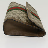 Gucci GG Canvas Web Sherry Line Clutch Bag PVC Leather Beige Green 43089