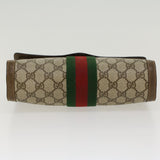 Gucci GG Canvas Web Sherry Line Clutch Bag PVC Leather Beige Green 43089