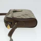 Gucci GG Canvas Web Sherry Line Shoulder Bag PVC Leather Beige Green 43091