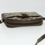 Gucci GG Canvas Web Sherry Line Shoulder Bag PVC Leather Beige Green 43091