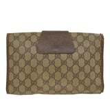 Gucci GG Canvas Web Sherry Line Clutch Bag PVC Leather Beige Green 43093
