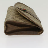 Gucci GG Canvas Web Sherry Line Clutch Bag PVC Leather Beige Green 43093
