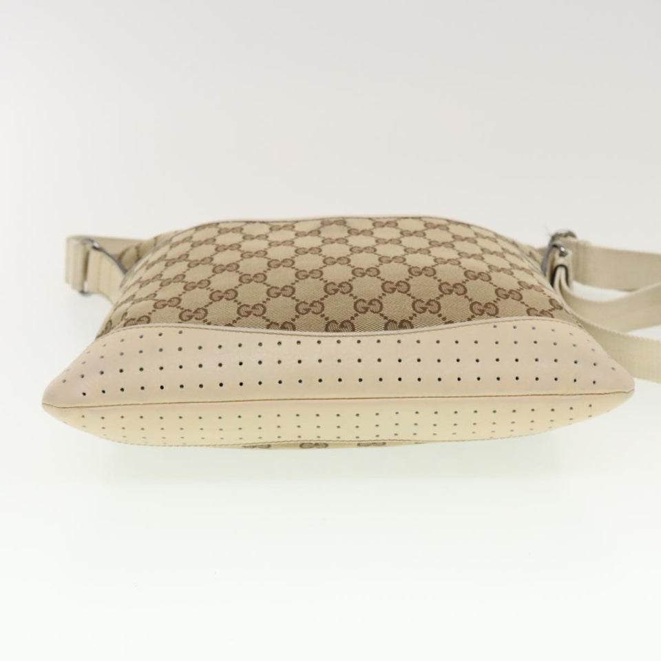 Gucci GG Canvas Shoulder Bag Beige 145857 43173