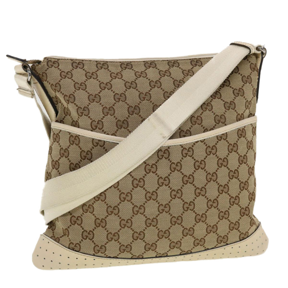 Gucci GG Canvas Shoulder Bag Beige 145857 43173