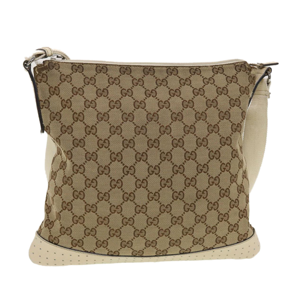 Gucci GG Canvas Shoulder Bag Beige 145857 43173