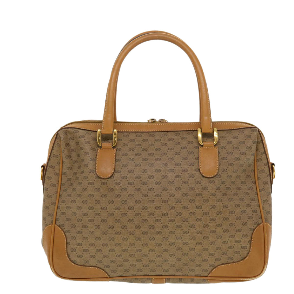 Gucci Micro GG Canvas Hand Bag PVC Leather Beige 002.104.0033 43224