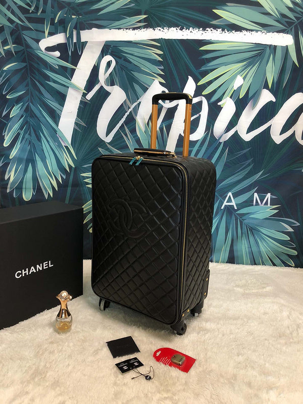 Chanel Quilted Cabin Luggage Set Black | Bags Junction Travel Collection