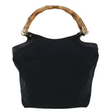 Gucci GG Canvas Bamboo Hand Bag Black 137394 43264