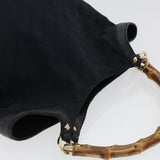 Gucci GG Canvas Bamboo Hand Bag Black 137394 43264