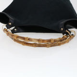 Gucci GG Canvas Bamboo Hand Bag Black 137394 43264