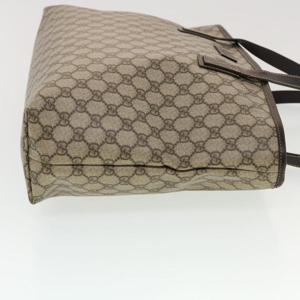 Gucci GG Canvas Tote Bag PVC Leather Beige 211137 43270