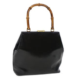 Gucci Bamboo Clasp Hand Bag Leather Black 000.781.0295 43320