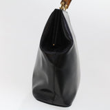 Gucci Bamboo Clasp Hand Bag Leather Black 000.781.0295 43320
