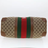 Gucci GG Canvas Web Sherry Line Boston Bag Beige Red 2122.000.5301 43326
