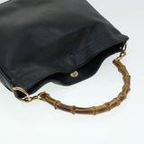 Gucci Bamboo Hand Bag Leather 2way Black 001.3444.1638 43328