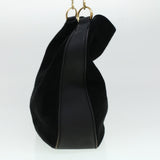 Gucci Bamboo Hand Bag Suede 2way Black 43330