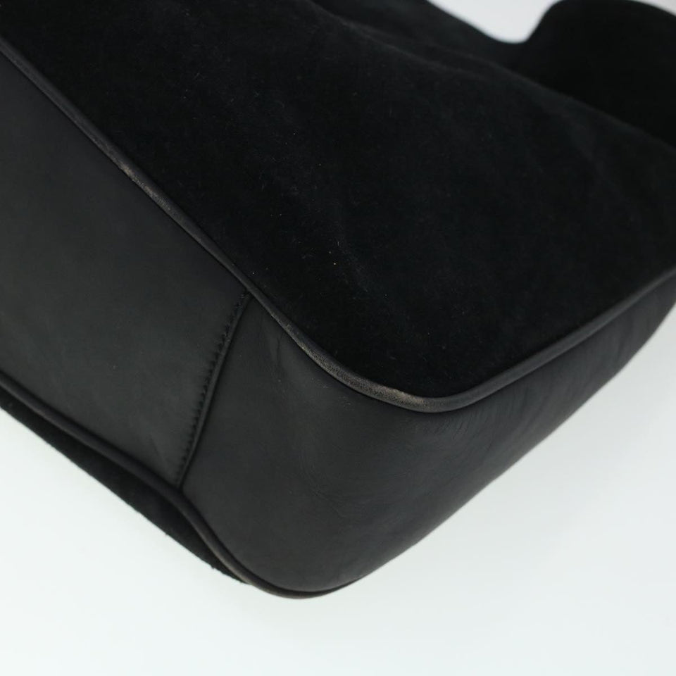 Gucci Bamboo Hand Bag Suede 2way Black 43330