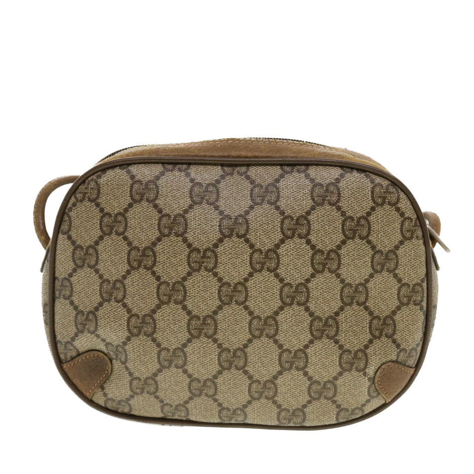 Gucci GG Supreme Web Sherry Line Shoulder Bag Beige Red 89.02.066 43663