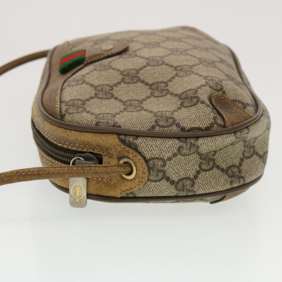 Gucci GG Supreme Web Sherry Line Shoulder Bag Beige Red 89.02.066 43663