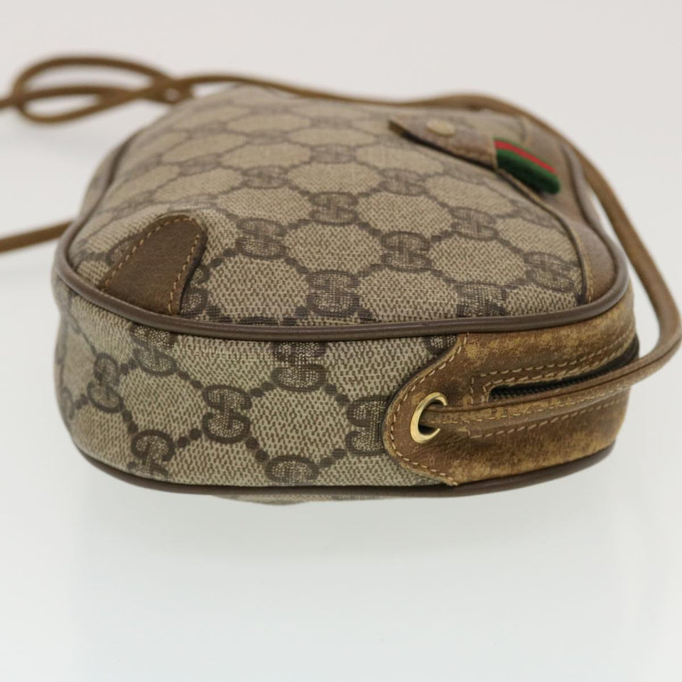 Gucci GG Supreme Web Sherry Line Shoulder Bag Beige Red 89.02.066 43663