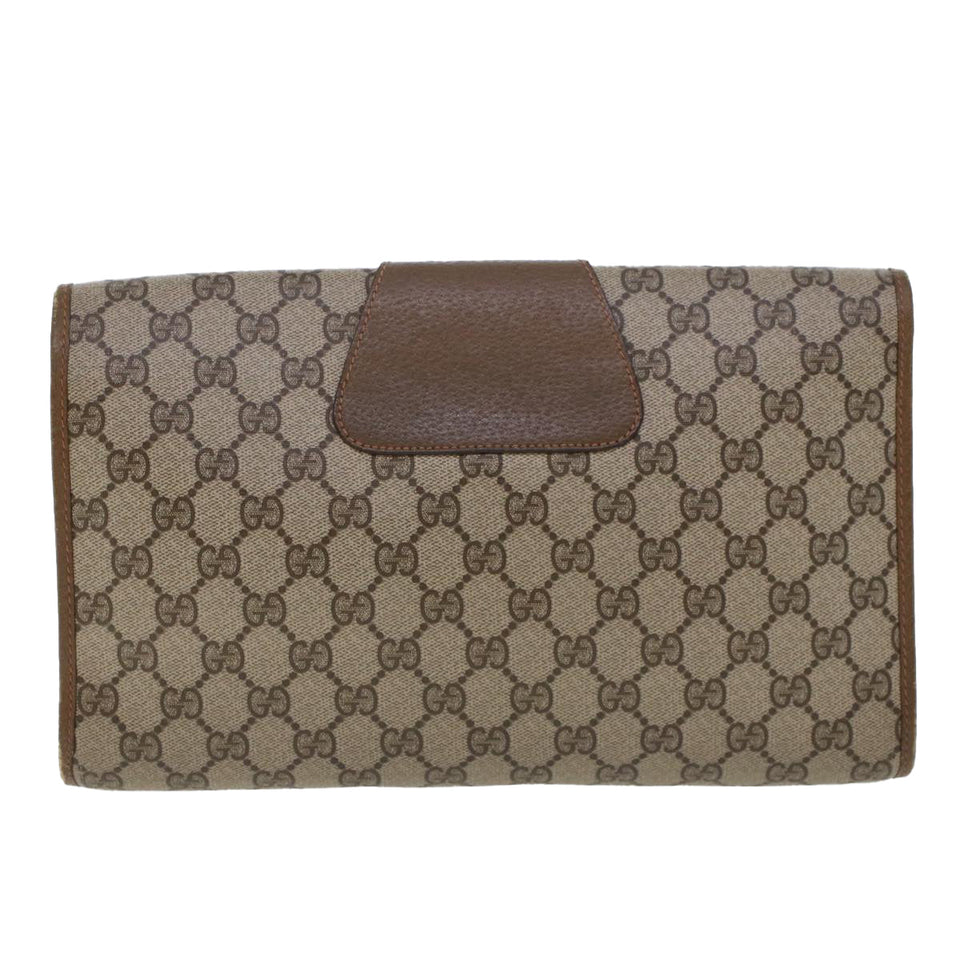 Gucci GG Canvas Web Sherry Line Clutch Bag Beige Red 89.01.031 43670
