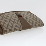 Gucci GG Canvas Web Sherry Line Clutch Bag Beige Red 89.01.031 43670