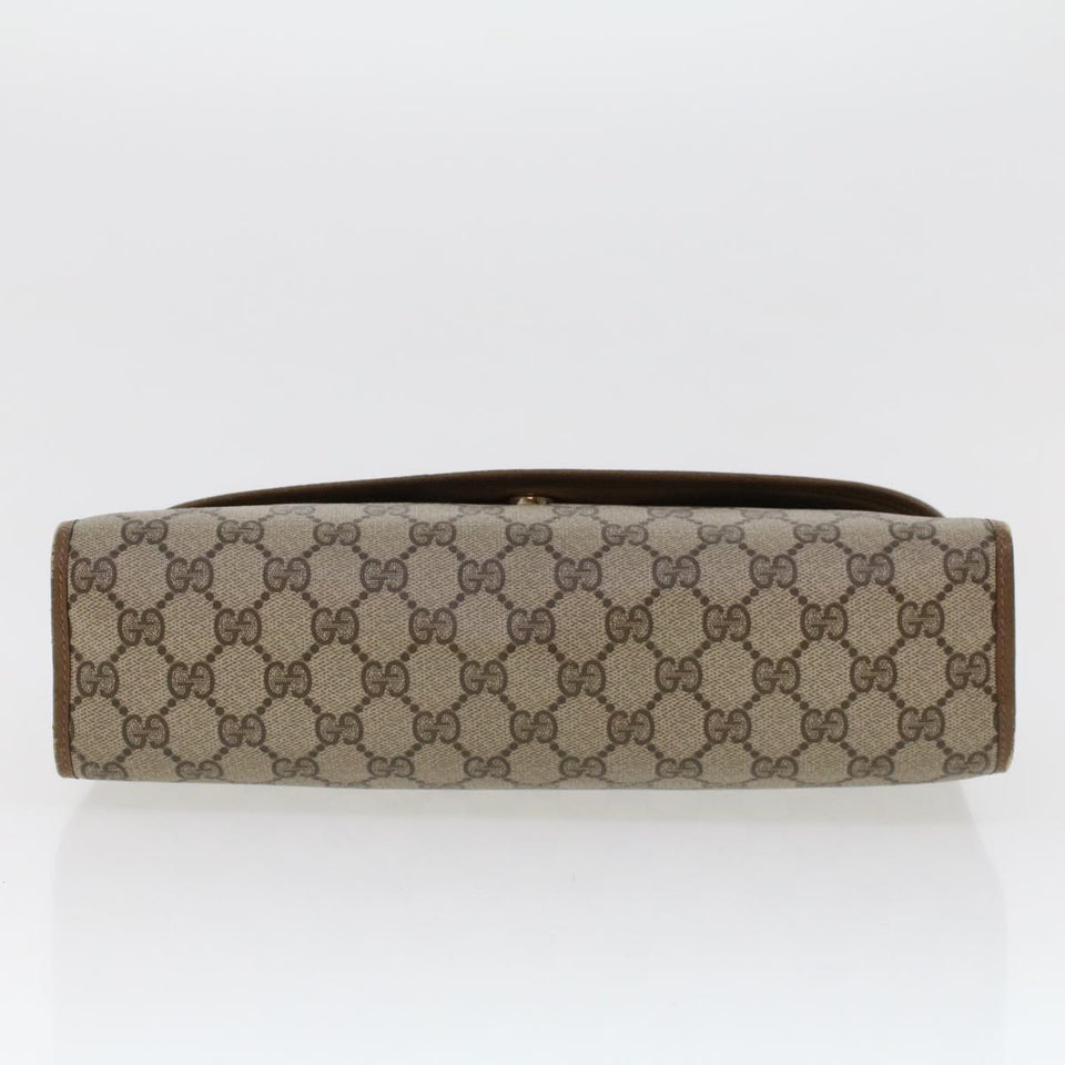 Gucci GG Canvas Web Sherry Line Clutch Bag Beige Red 89.01.031 43670